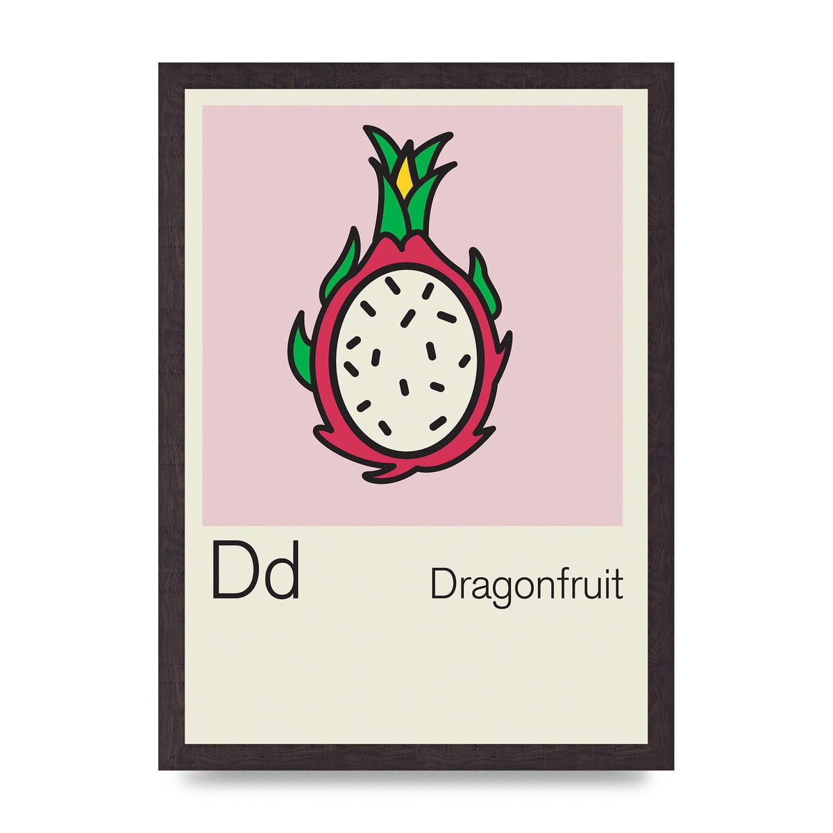 Bold Childlike Fruit Four Dragonfruit Art For The Home - A3 framed