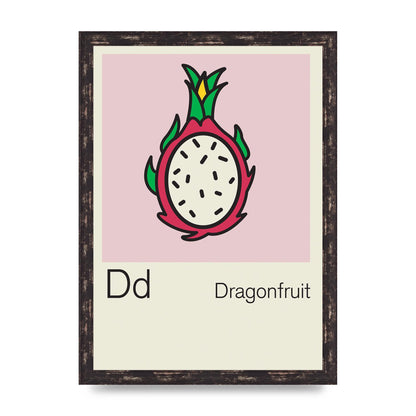 Bold Childlike Fruit Four Dragonfruit Art For The Home - A3 framed