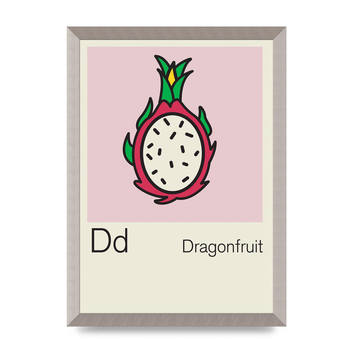 Bold Childlike Fruit Four Dragonfruit Art For The Home - A3 framed