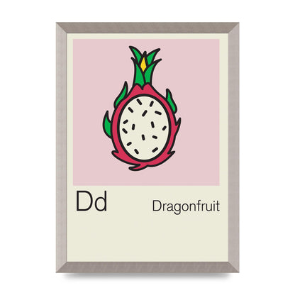 Bold Childlike Fruit Four Dragonfruit Art For The Home - A3 framed