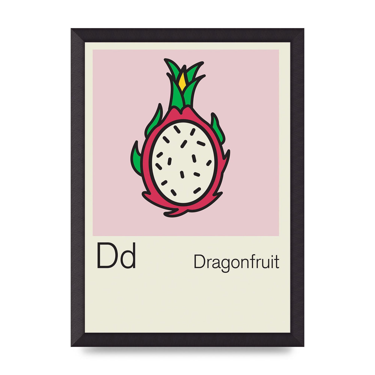 Bold Childlike Fruit Four Dragonfruit Art For The Home - A3 framed