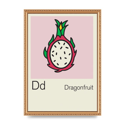 Bold Childlike Fruit Four Dragonfruit Art For The Home - A3 framed