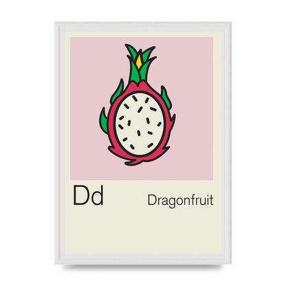 Bold Childlike Fruit Four Dragonfruit Art For The Home - A3 framed