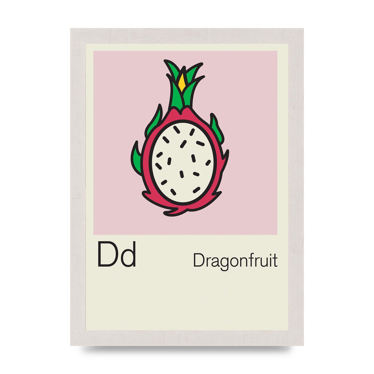 Bold Childlike Fruit Four Dragonfruit Art For The Home - A4 framed