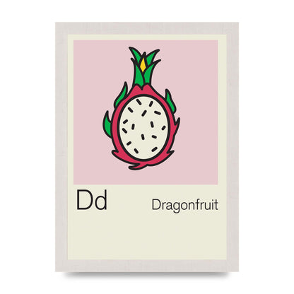 Bold Childlike Fruit Four Dragonfruit Art For The Home - A4 framed