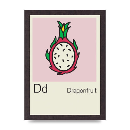 Bold Childlike Fruit Four Dragonfruit Art For The Home - A4 framed