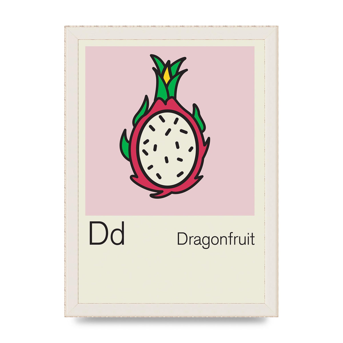Bold Childlike Fruit Four Dragonfruit Art For The Home - A4 framed