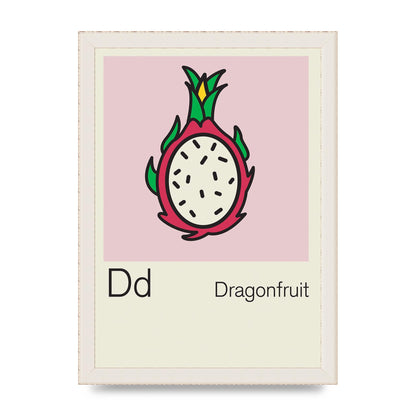 Bold Childlike Fruit Four Dragonfruit Art For The Home - A4 framed