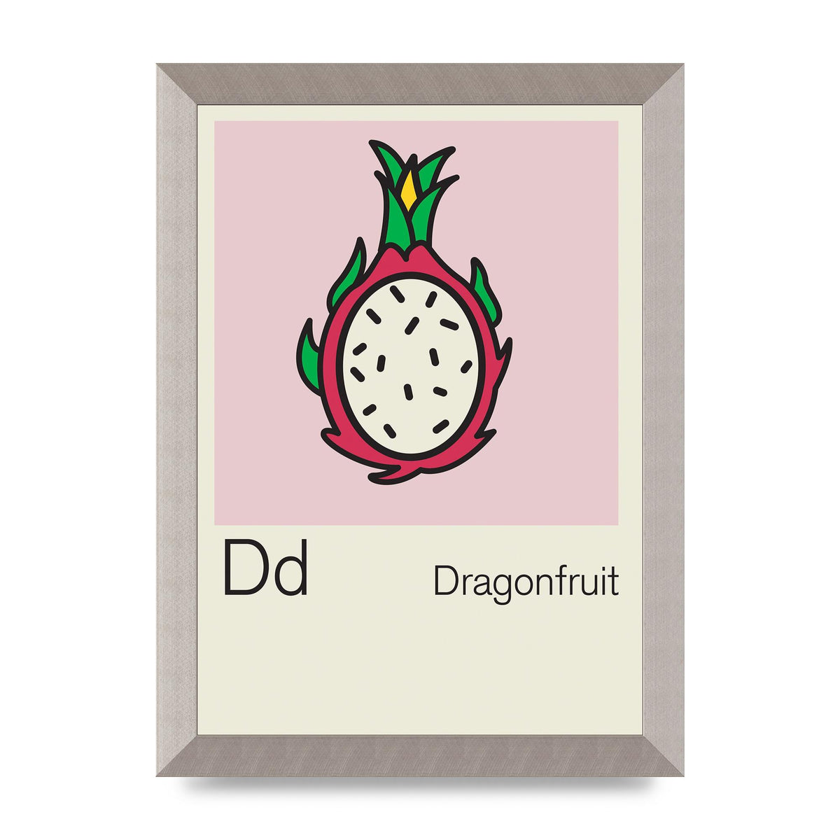 Bold Childlike Fruit Four Dragonfruit Art For The Home - A4 framed
