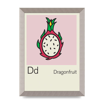 Bold Childlike Fruit Four Dragonfruit Art For The Home - A4 framed