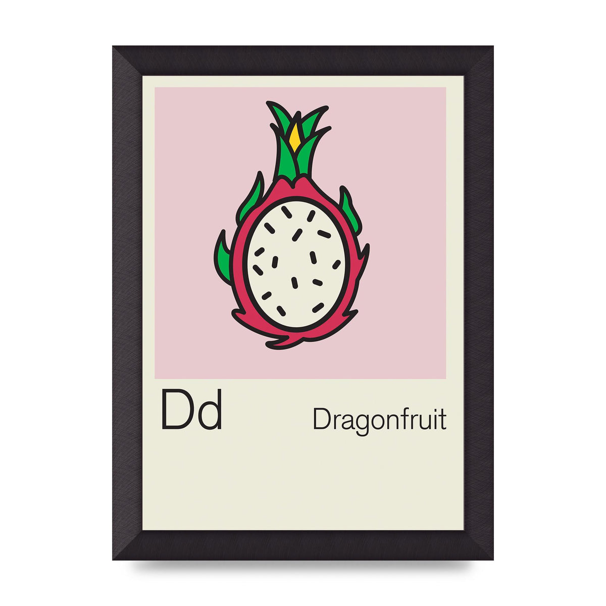 Bold Childlike Fruit Four Dragonfruit Art For The Home - A4 framed