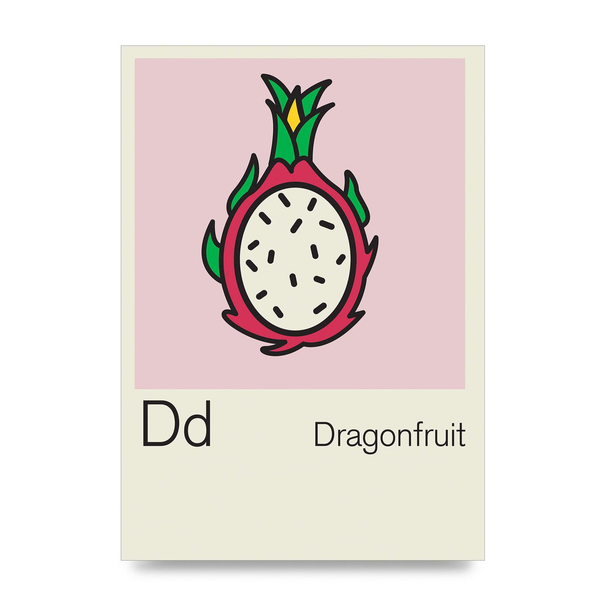 Bold Childlike Fruit Four Dragonfruit Art For The Home - unframed print