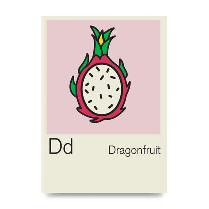 Bold Childlike Fruit Four Dragonfruit Art For The Home - unframed print