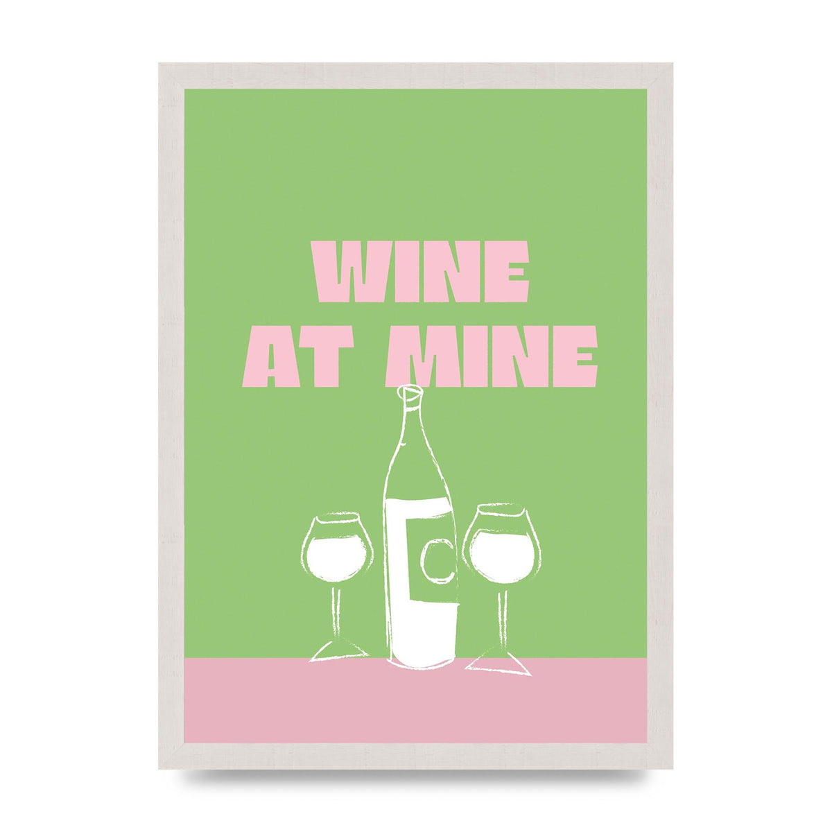 Wine At Mine" Wall Art - A3 framed