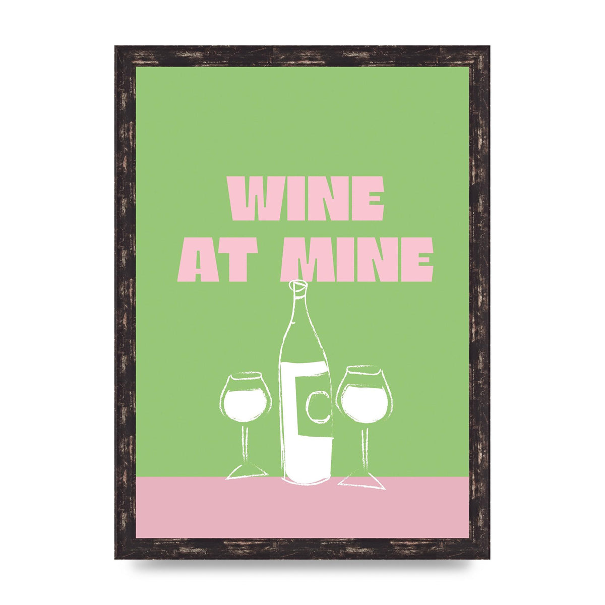Wine At Mine" Wall Art - A3 framed