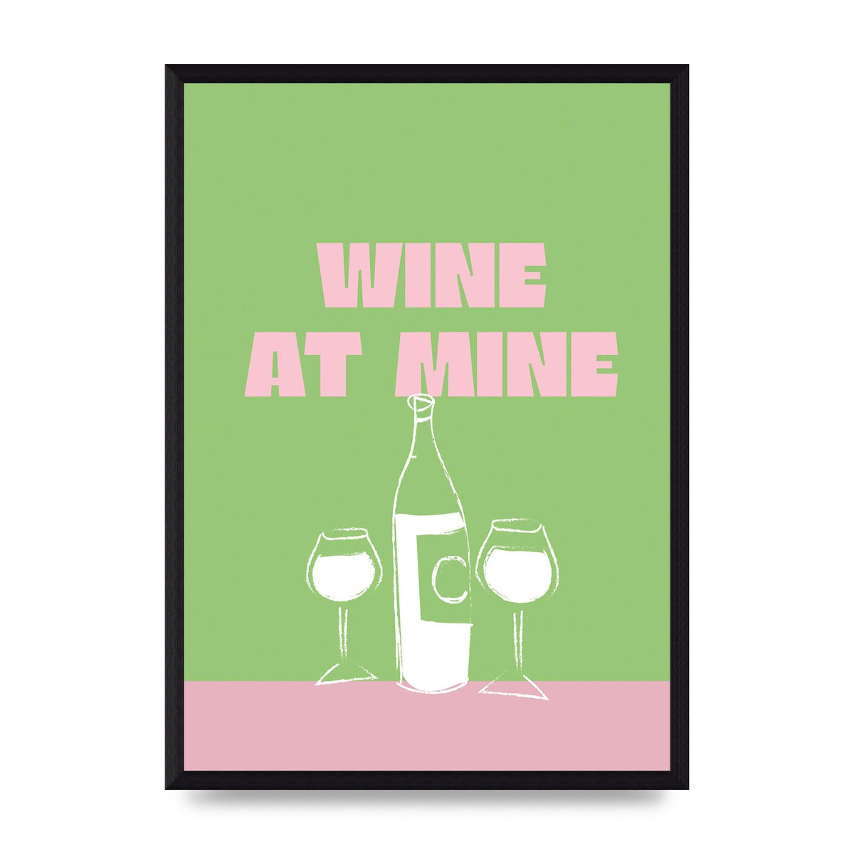 Wine At Mine" Wall Art - A3 framed