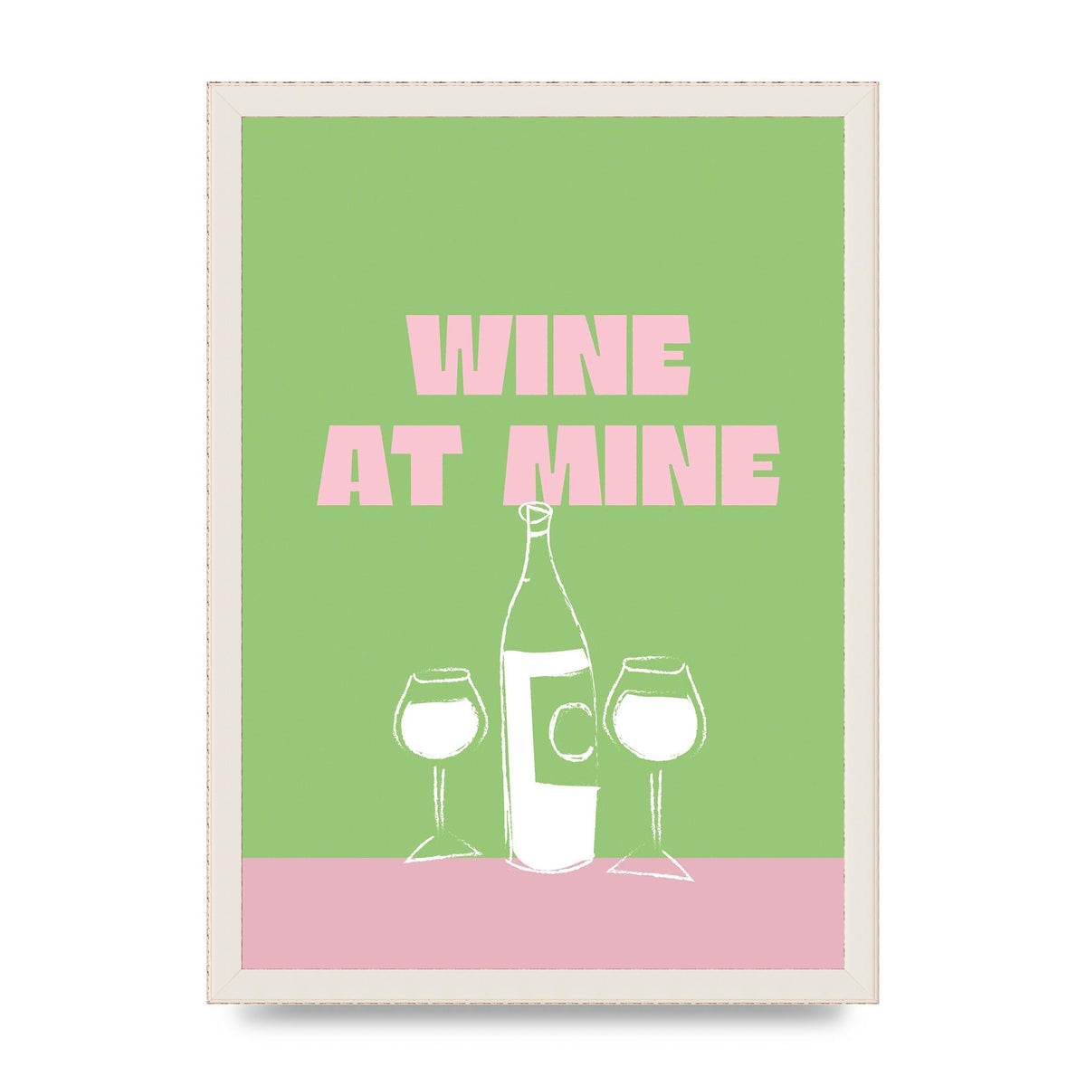 Wine At Mine" Wall Art - A3 framed