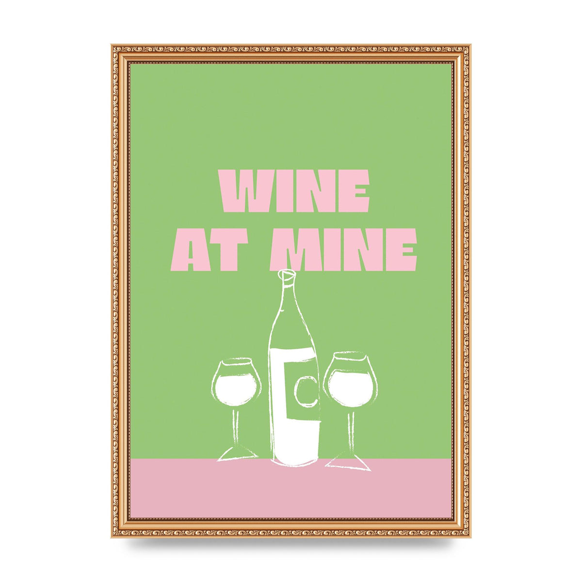 Wine At Mine" Wall Art - A3 framed