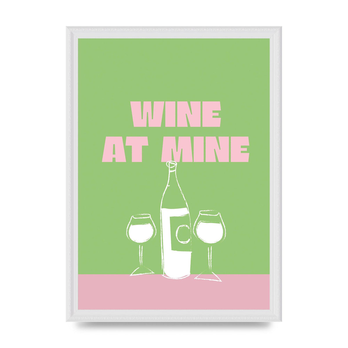Wine At Mine" Wall Art - A3 framed