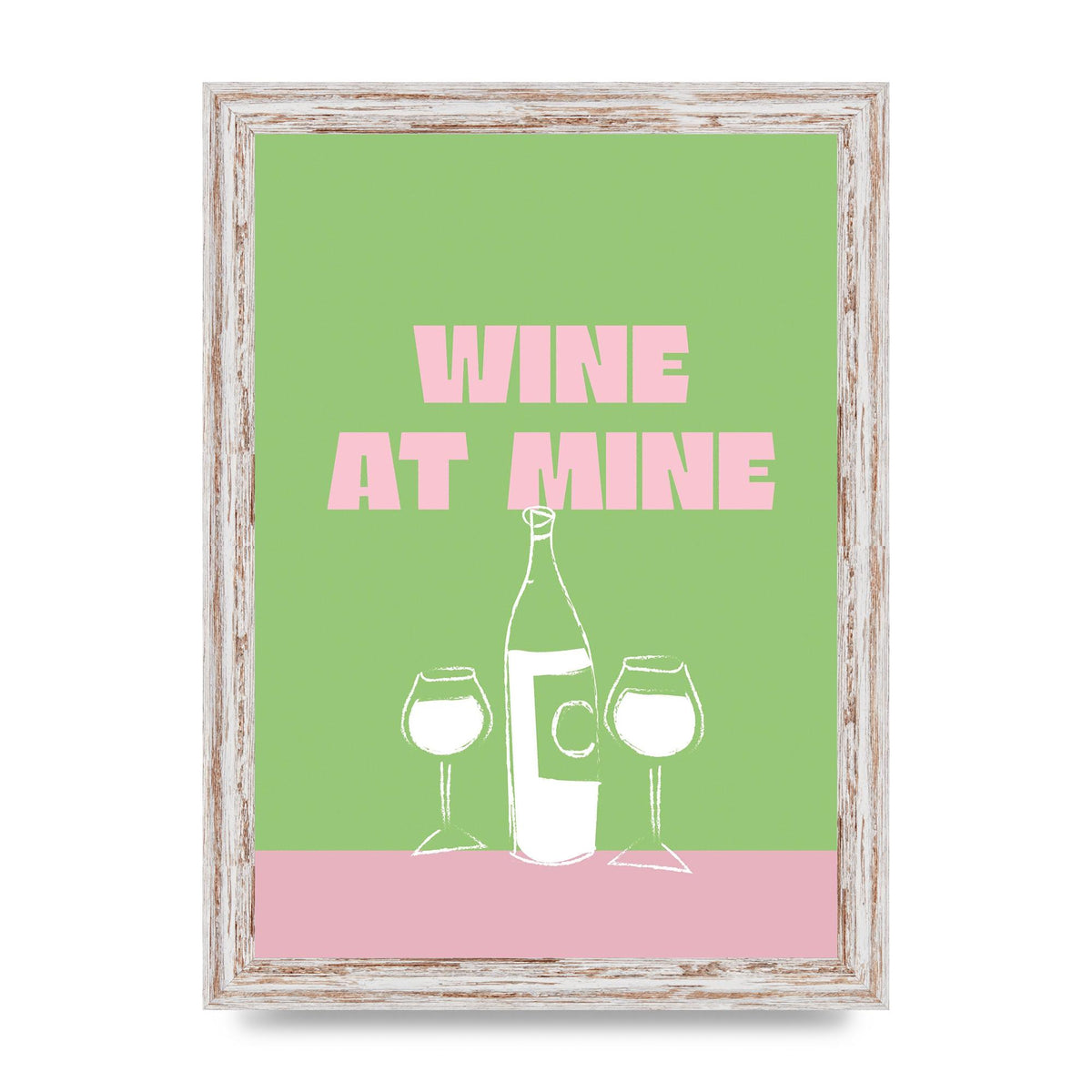Wine At Mine" Wall Art - A4 framed