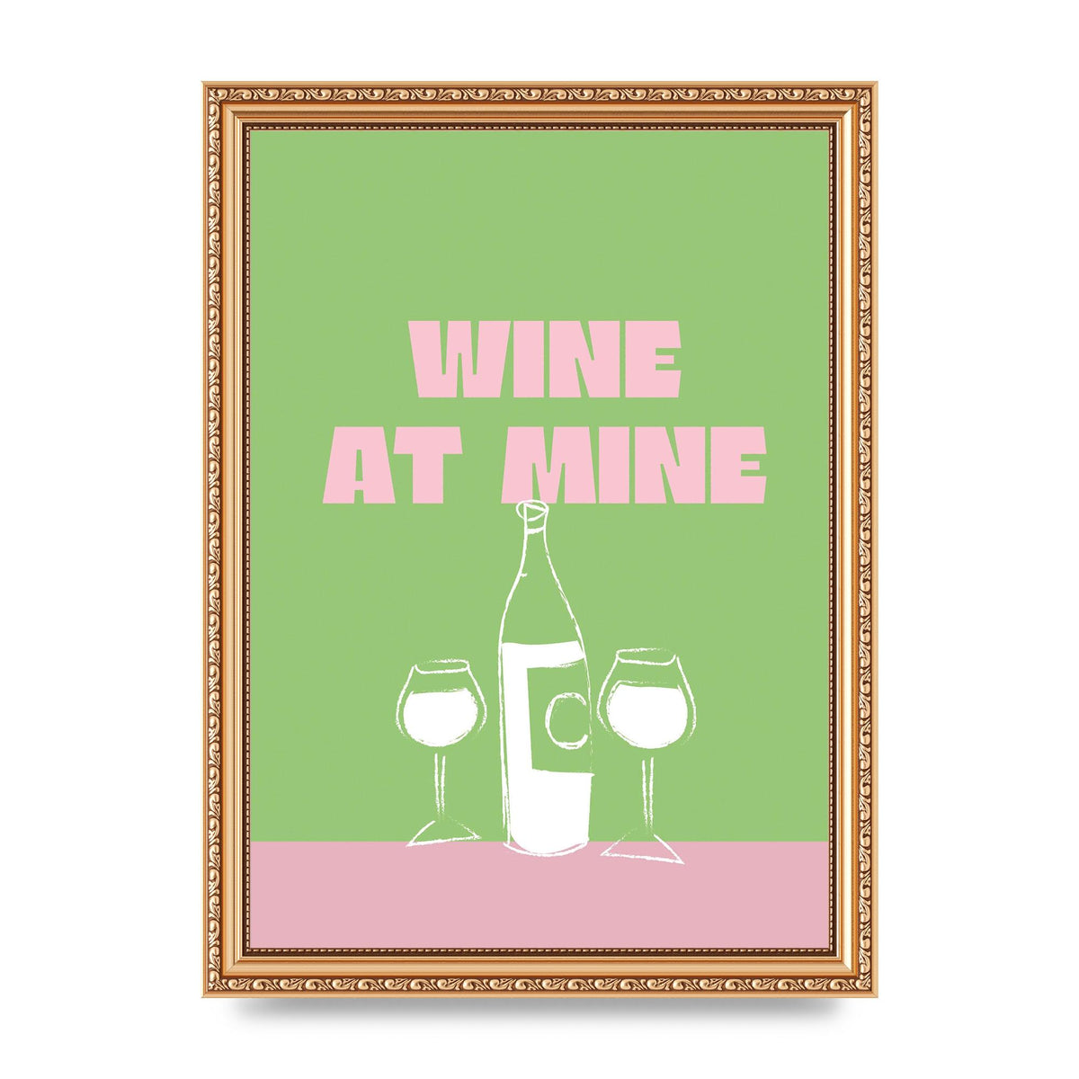 Wine At Mine" Wall Art - A4 framed
