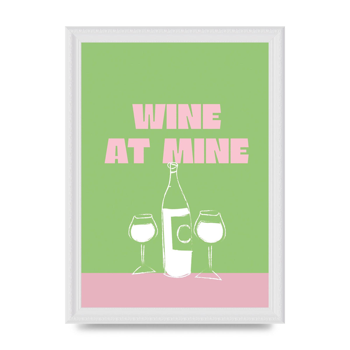 Wine At Mine" Wall Art - A4 framed