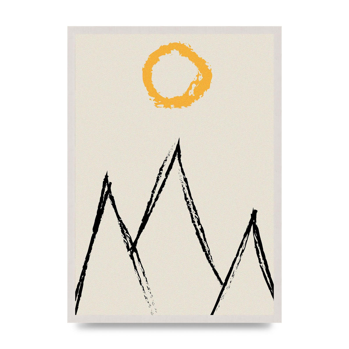 Abstract Landscape Sun print in an A2 white saw cut grain frame