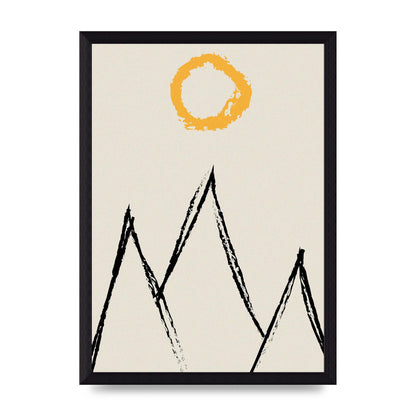 Abstract Landscape Sun Art For The Home - A4 framed
