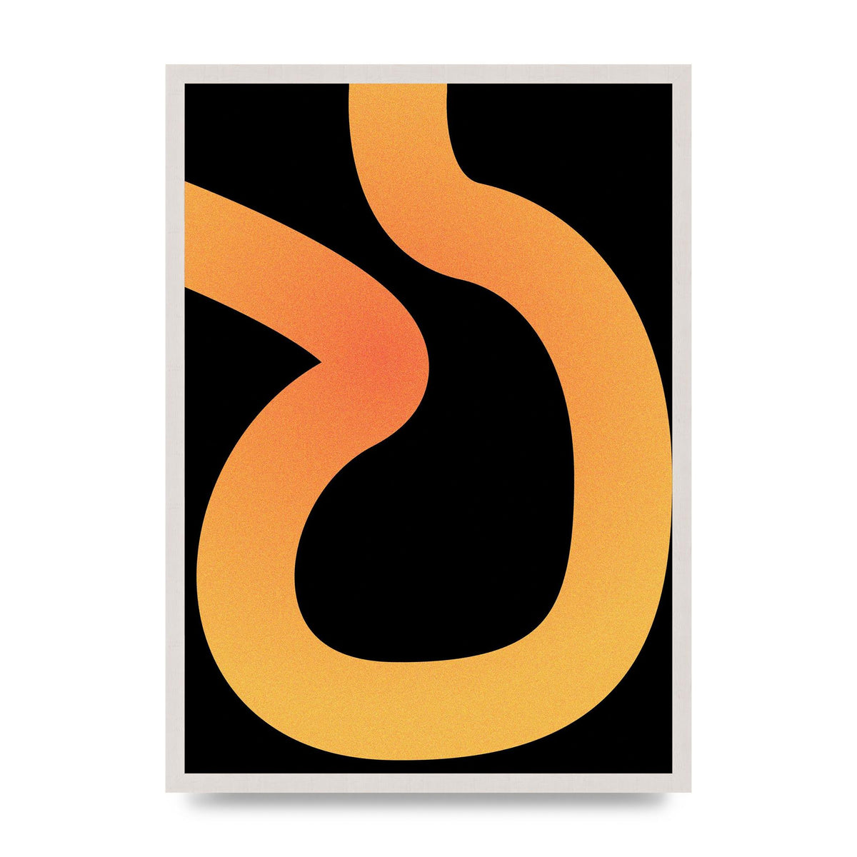 Orange Glow Line Abstract One Wall Art - A2 framed