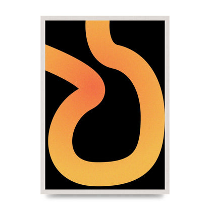 Orange Glow Line Abstract One Wall Art - A2 framed