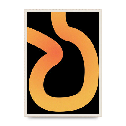 Orange Glow Line Abstract One Wall Art - A2 framed