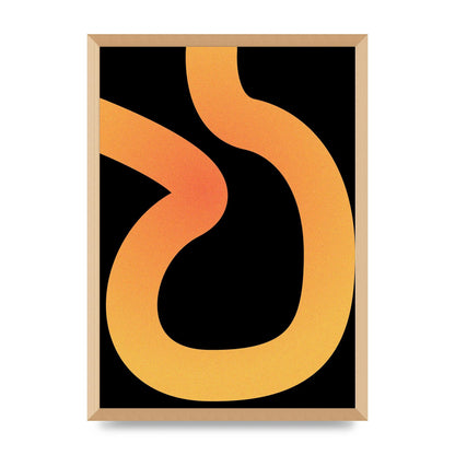 Orange Glow Line Abstract One Wall Art - A2 framed