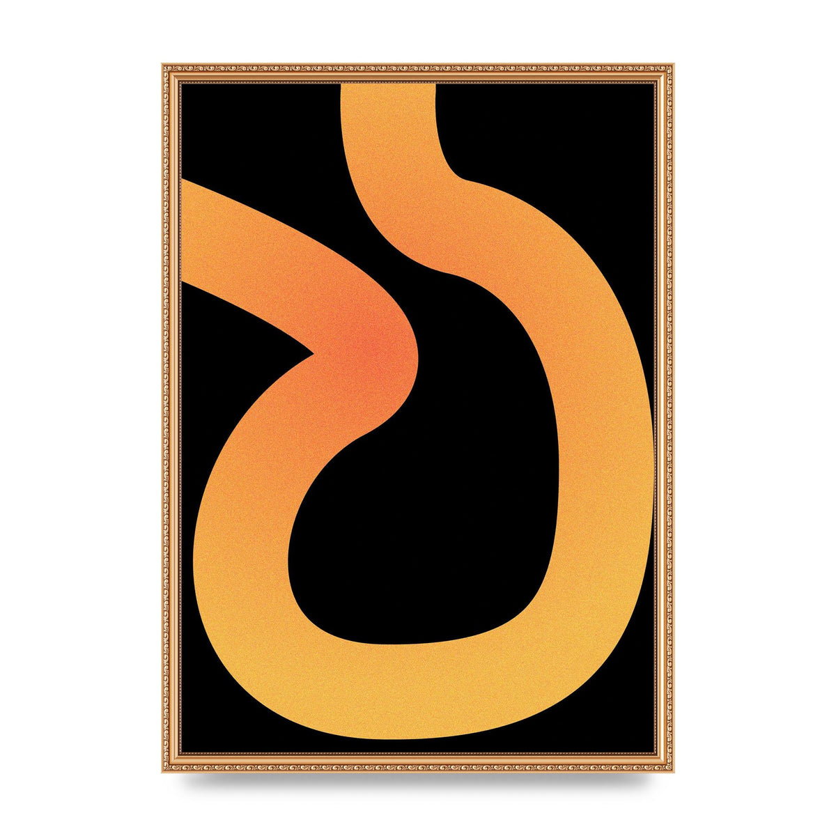 Orange Glow Line Abstract One Wall Art - A2 framed