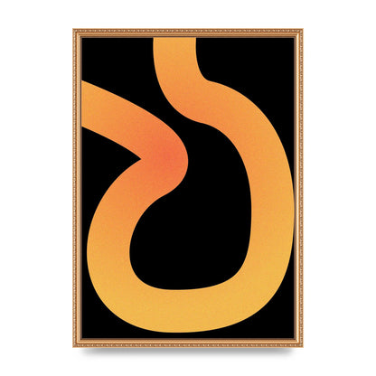 Orange Glow Line Abstract One Wall Art - A2 framed