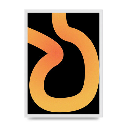 Orange Glow Line Abstract One Wall Art - A2 framed