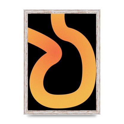 Orange Glow Line Abstract One Wall Art - A3 framed
