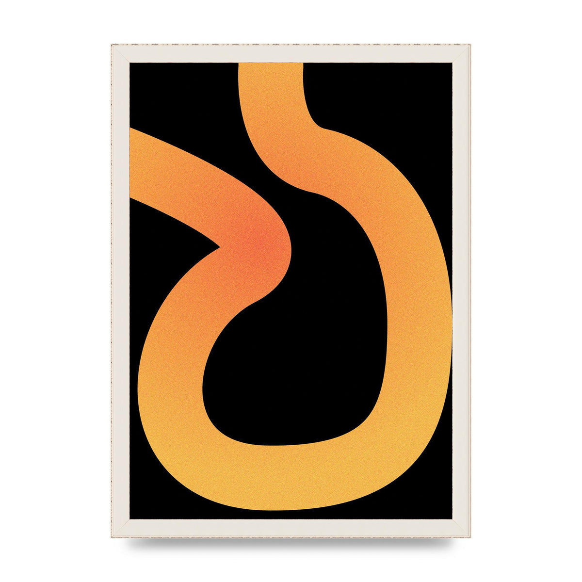 Orange Glow Line Abstract One Wall Art - A3 framed