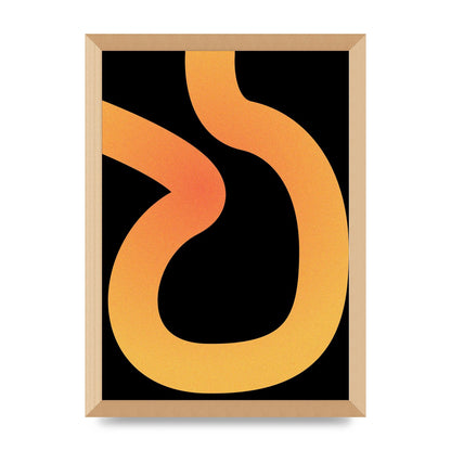 Orange Glow Line Abstract One Wall Art - A3 framed