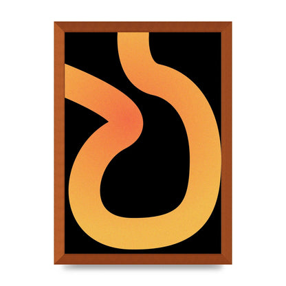 Orange Glow Line Abstract One Wall Art - A3 framed