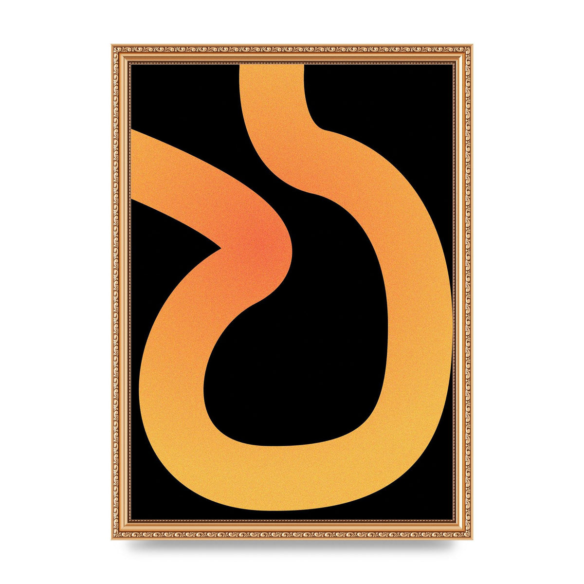 Orange Glow Line Abstract One Wall Art - A3 framed