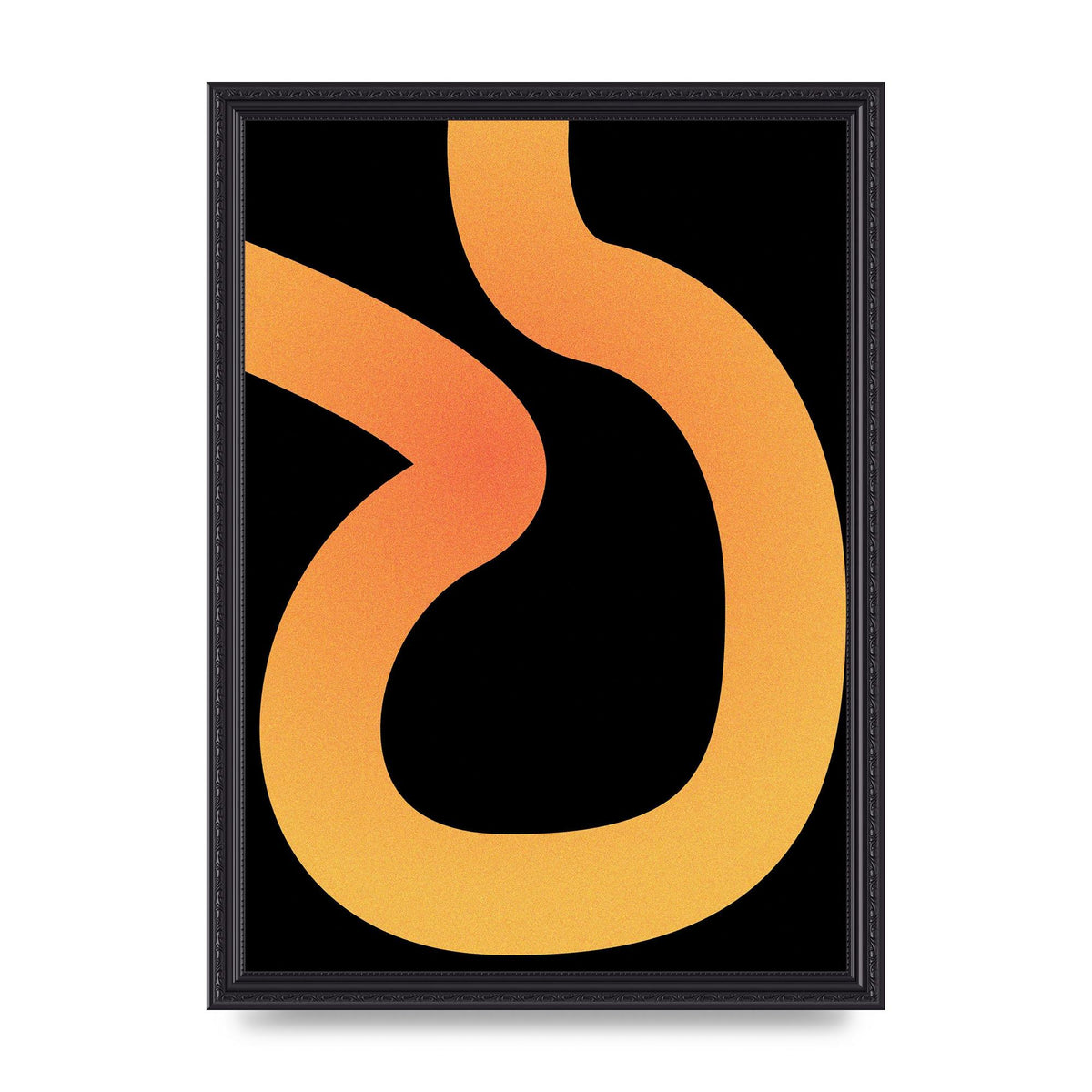 Orange Glow Line Abstract One Wall Art - A3 framed