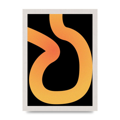 Orange Glow Line Abstract One Wall Art - A4 framed