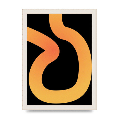 Orange Glow Line Abstract One Wall Art - A4 framed