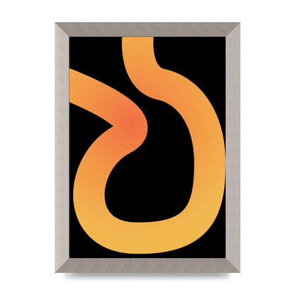 Orange Glow Line Abstract One Wall Art - A4 framed
