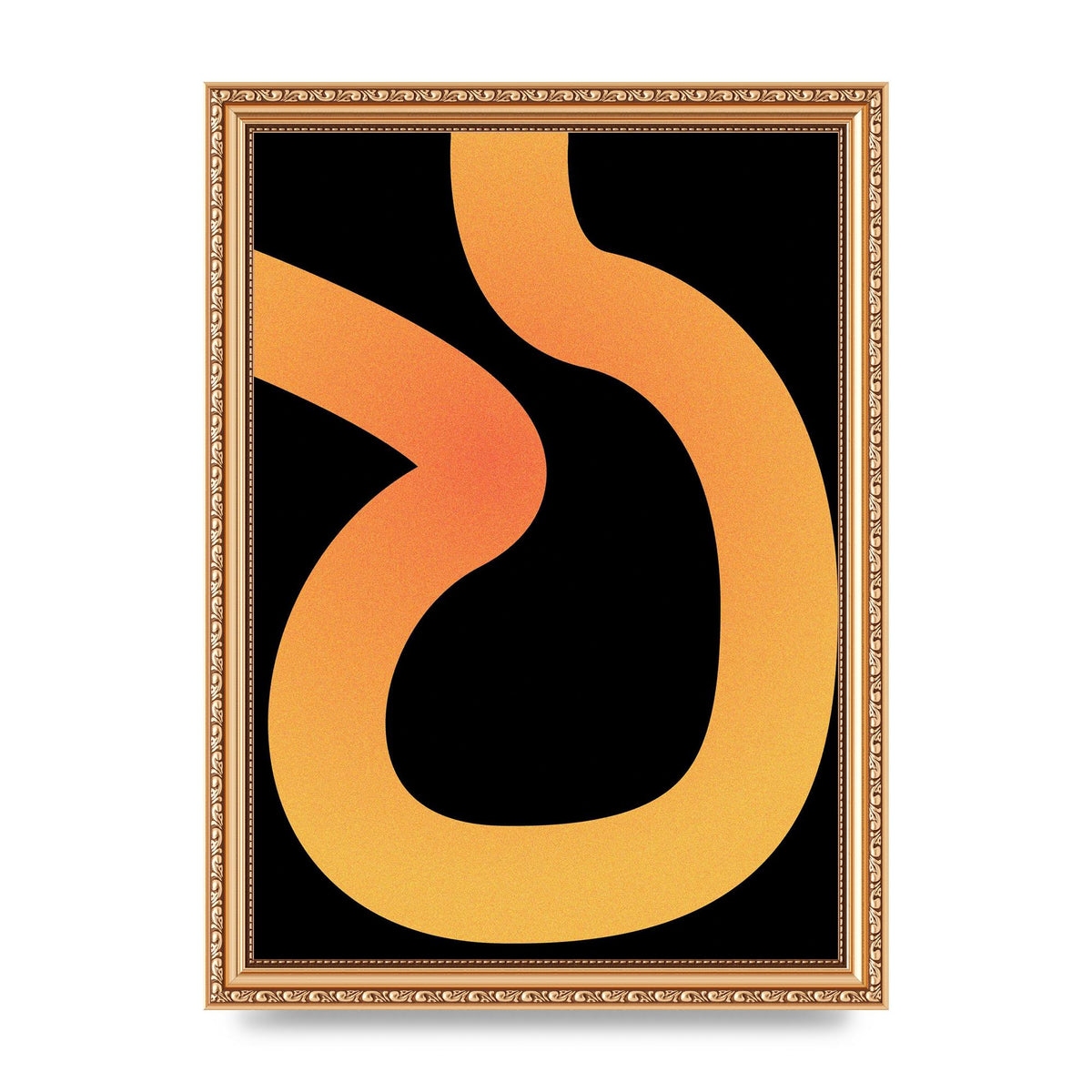 Orange Glow Line Abstract One Wall Art - A4 framed