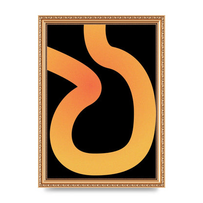 Orange Glow Line Abstract One Wall Art - A4 framed