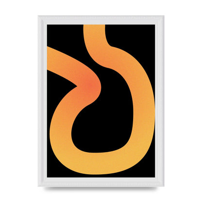 Orange Glow Line Abstract One Wall Art - A4 framed