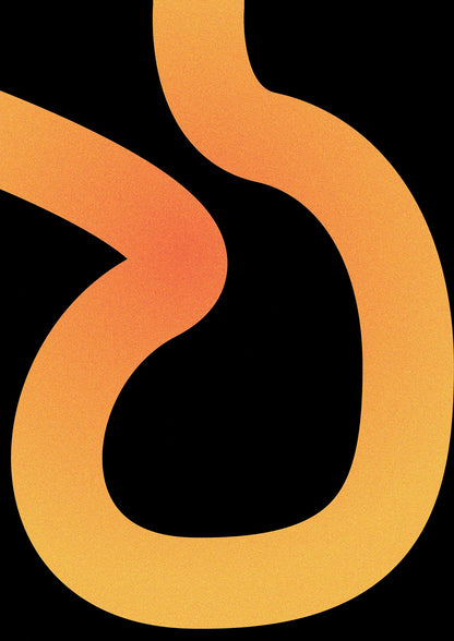 Orange Glow Line Abstract One Wall Art - detail