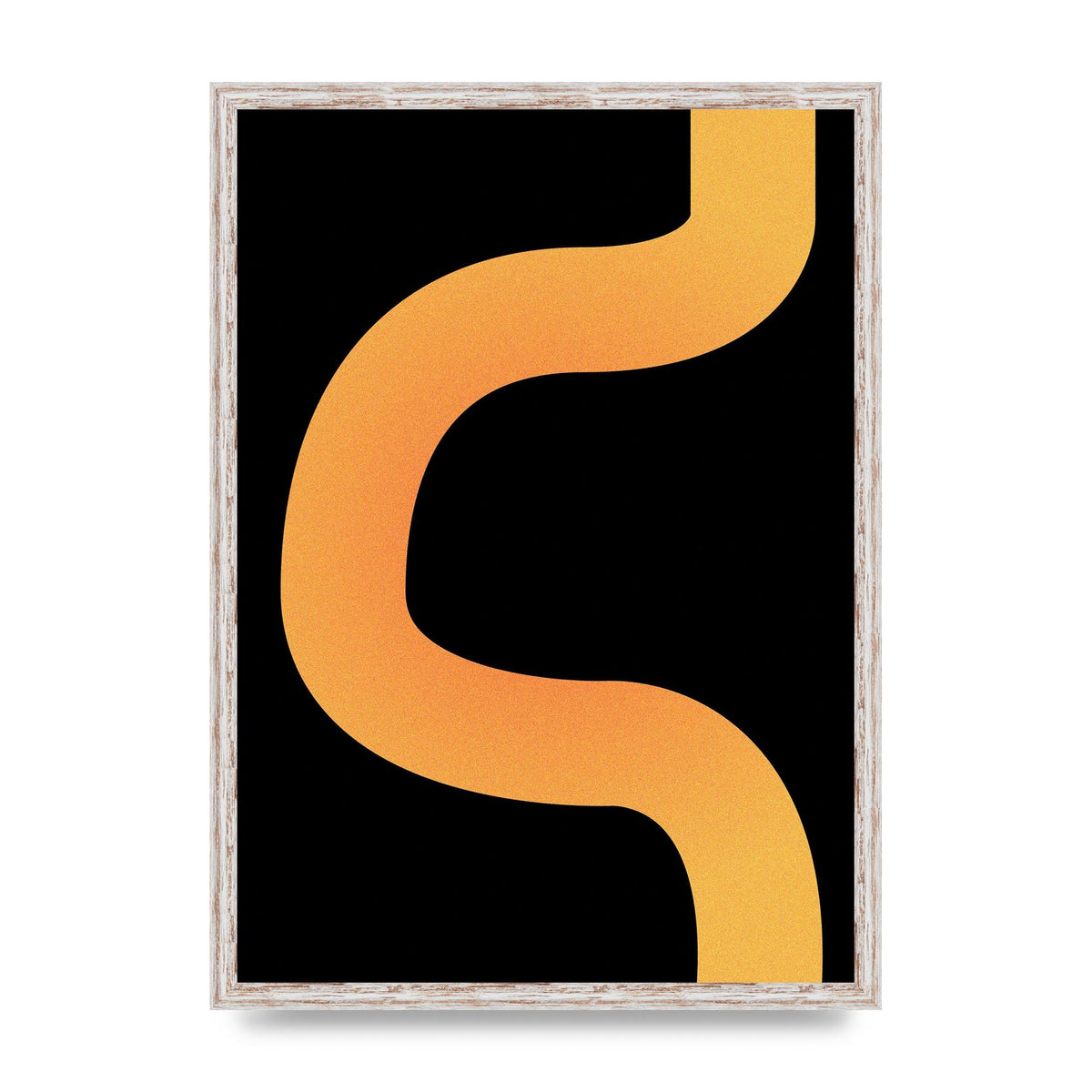 Orange Glow Line Abstract Two Art For The Home - A2 framed