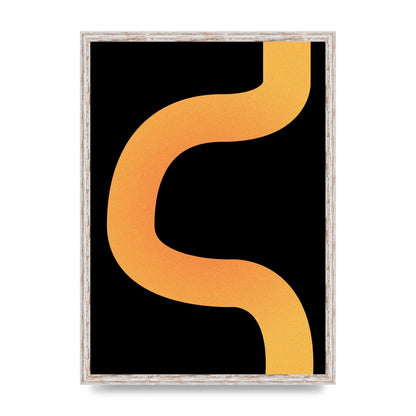 Orange Glow Line Abstract Two Art For The Home - A2 framed
